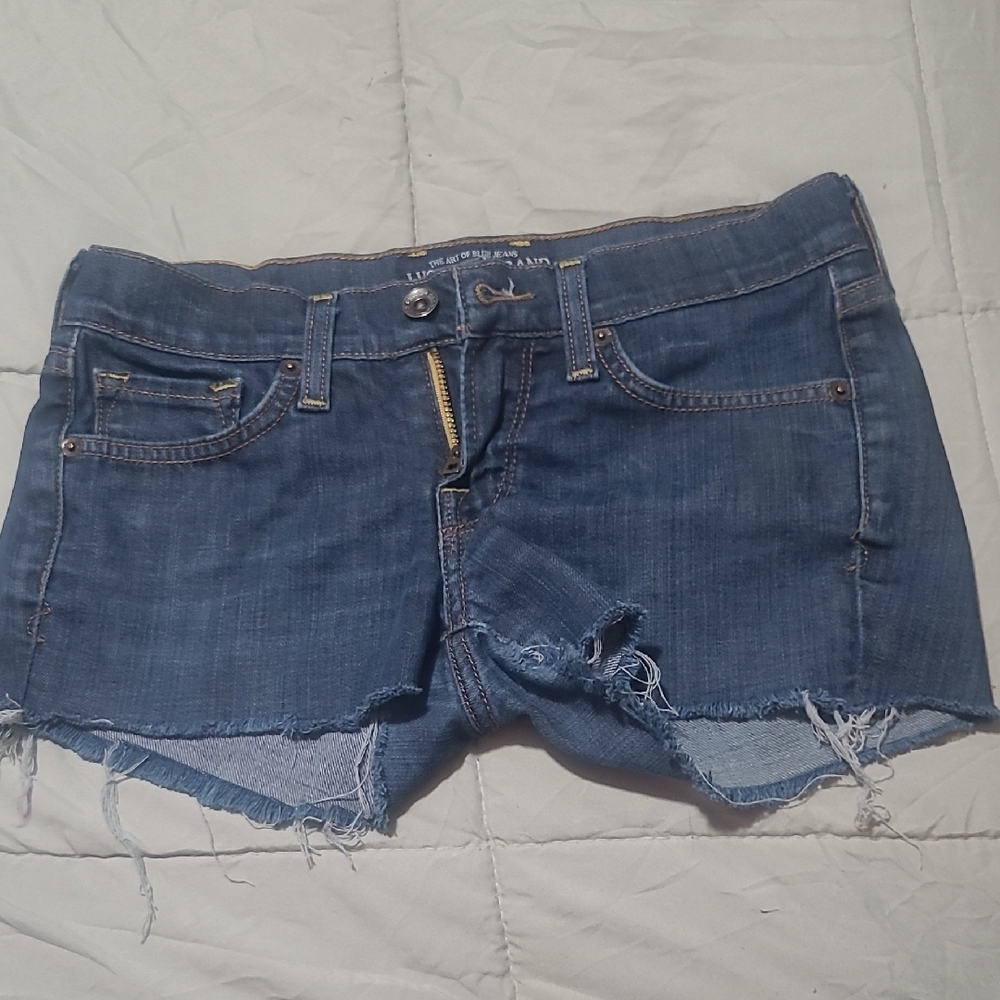 Lucky Brand Blue Jean Shorts with Frayed Hem